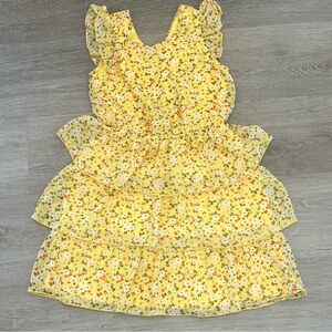 Lily Bleu Yellow Floral Ruffle Dress